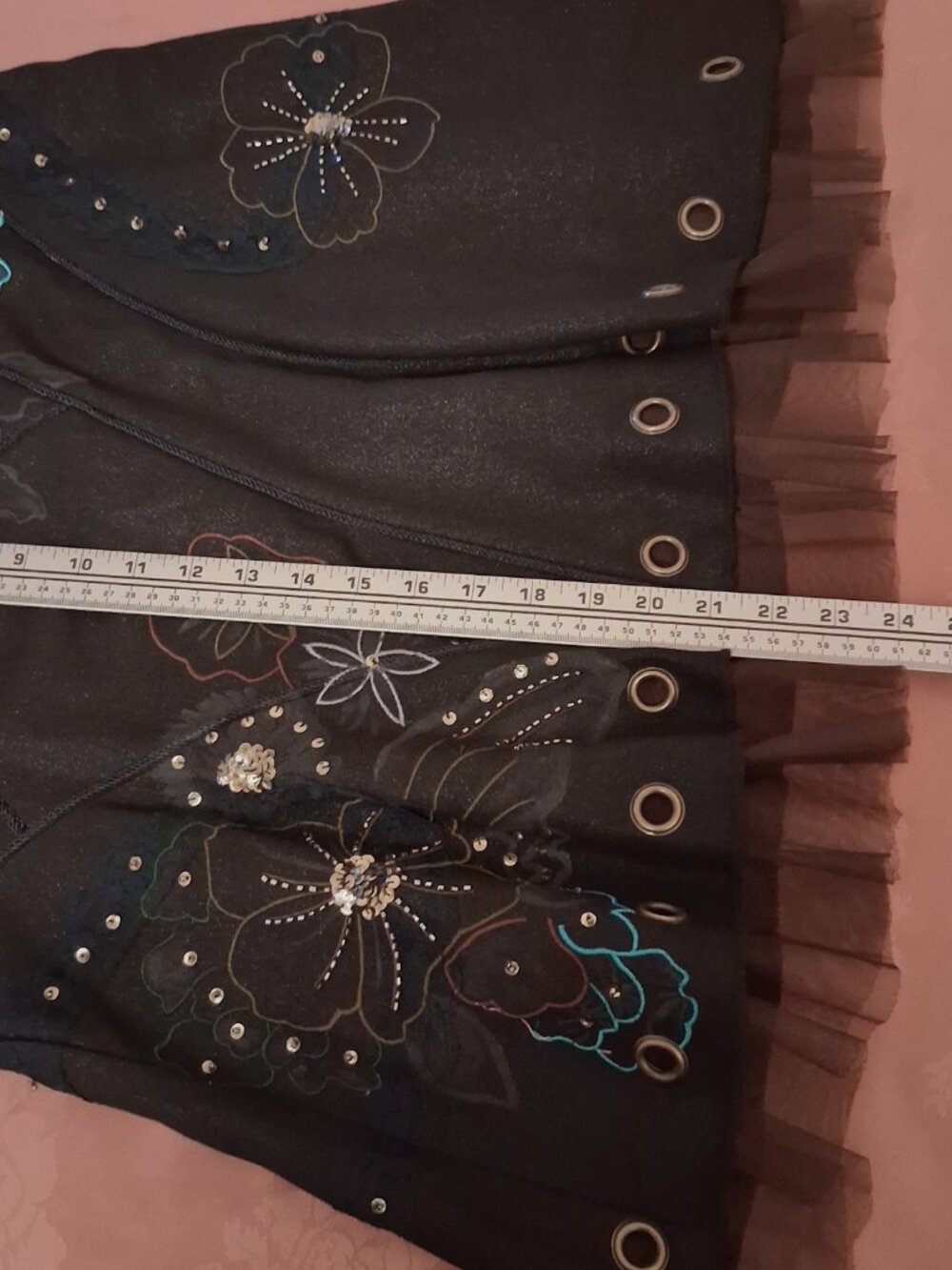 Simon Chang Quiet Luxury Embroidered Patchwork Statement Piece Skirts 12 - Picture 10 of 14